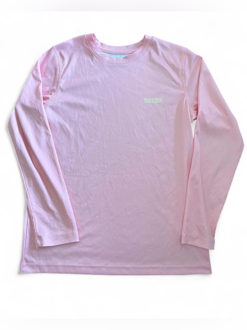 World Wide Sportsman Kids Long-Sleeve Crew Neck Top - Light Pink